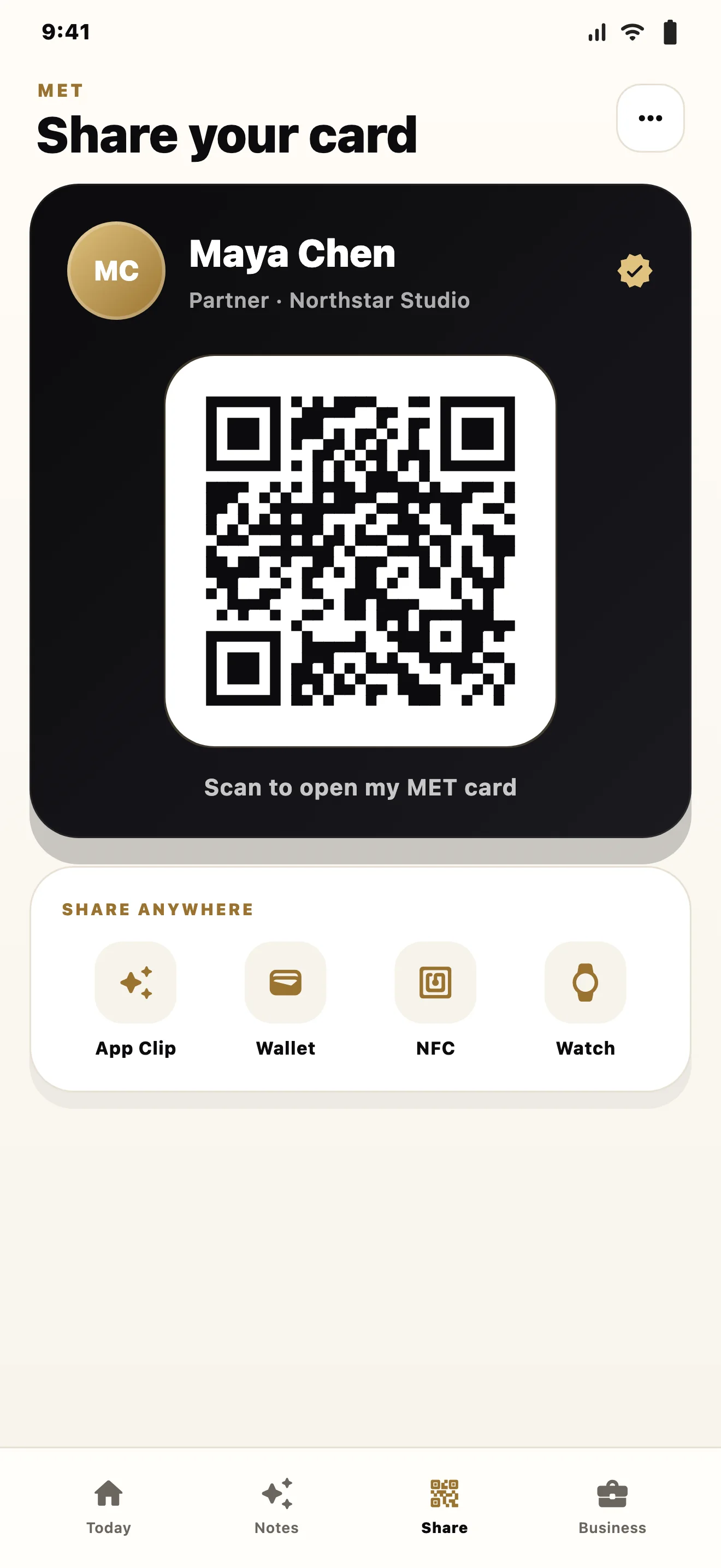 MET mobile sharing screen