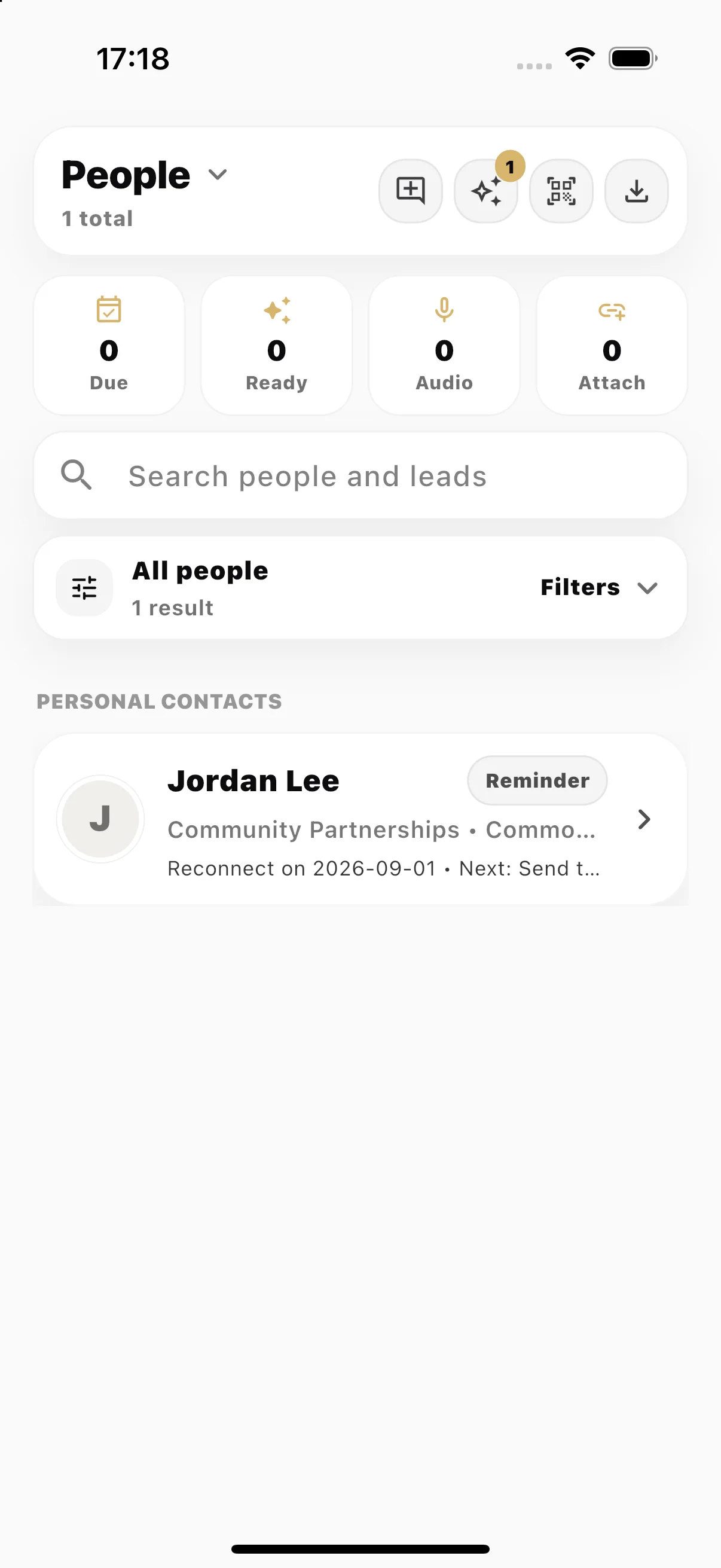 MET person context screen